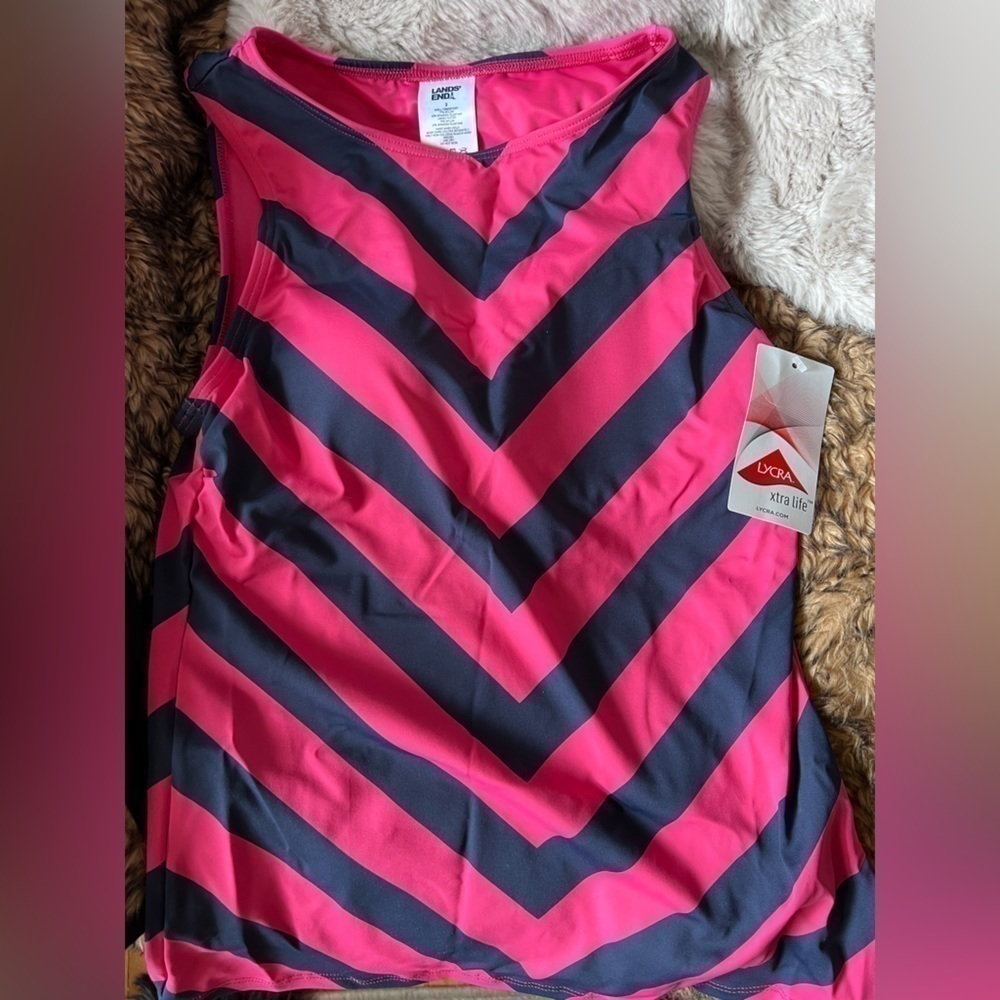 WOMEN'S Chlorine Resistant High Neck UPF 50 Sun Protection Modest Tankini Size 2 - Picture 2 of 2